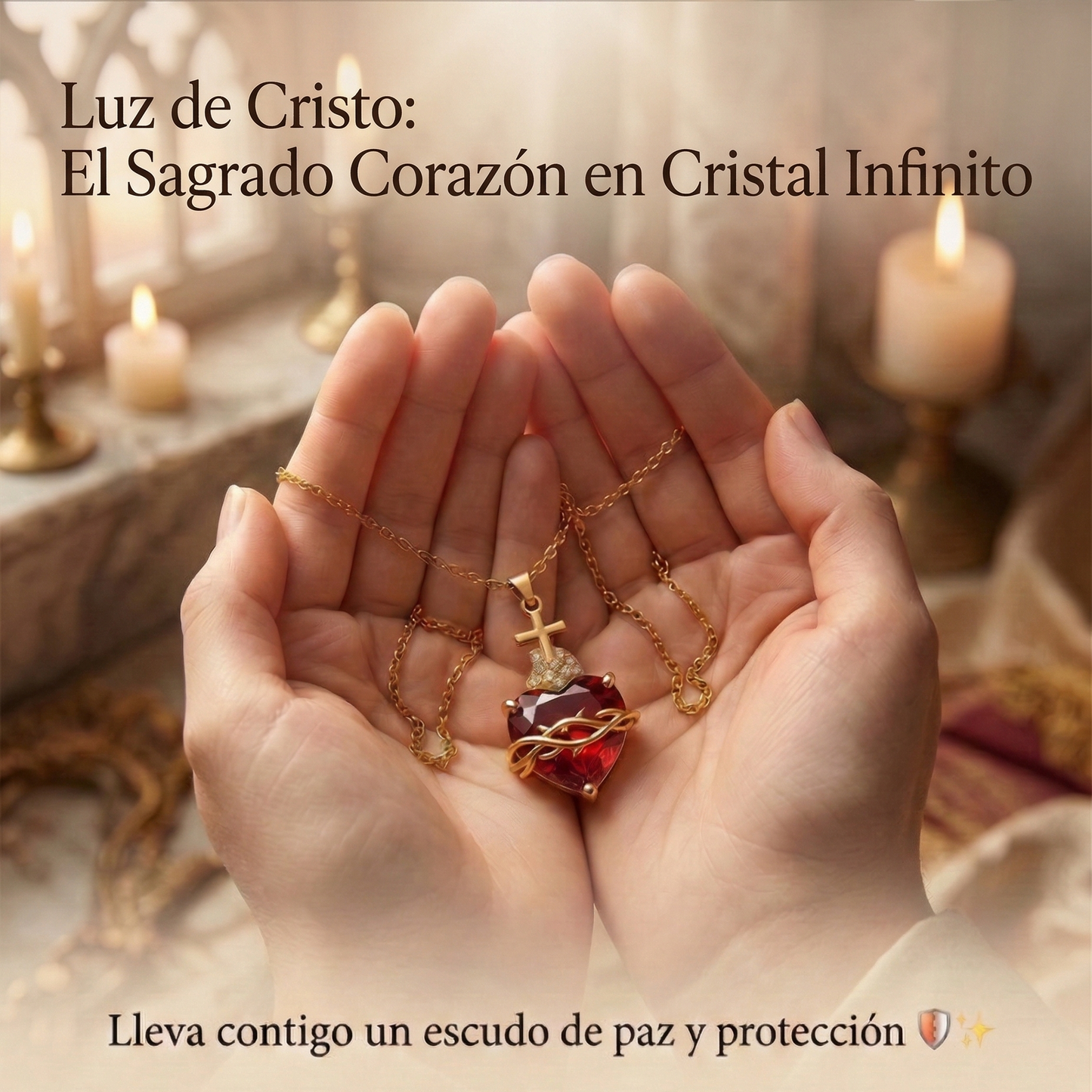 Luz de Cristo: Collar Sagrado Corazón de Jesús