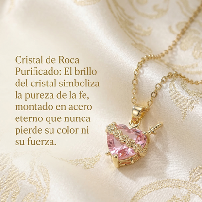 Luz de María: Collar Sagrado Corazón de María Rosado