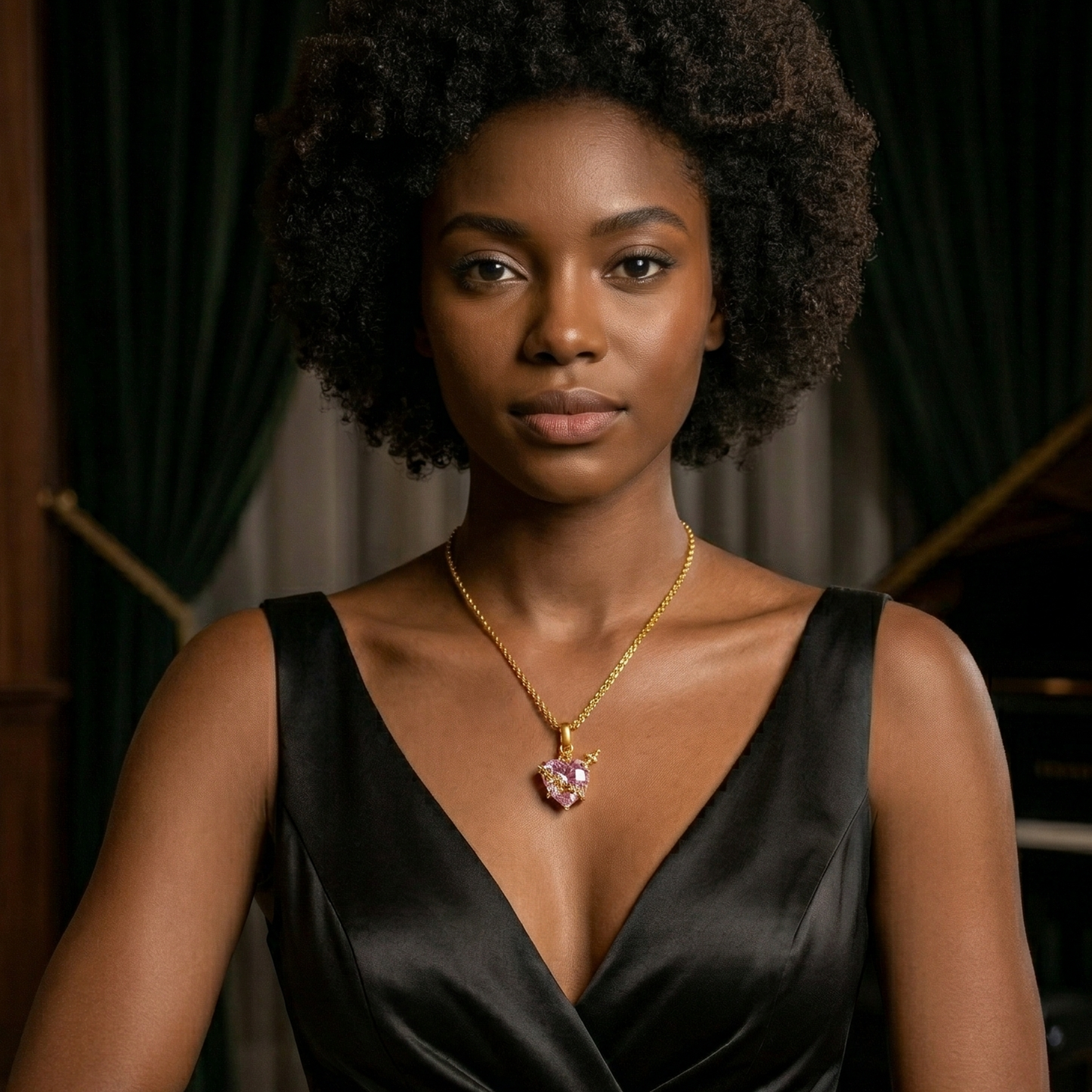 Luz de María: Collar Sagrado Corazón de María Rosado