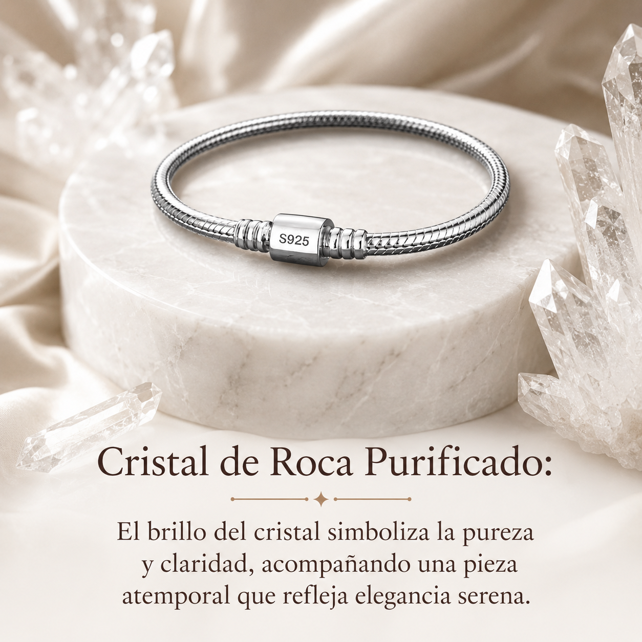 Pulsera Premium para Dijes y Charms Plata