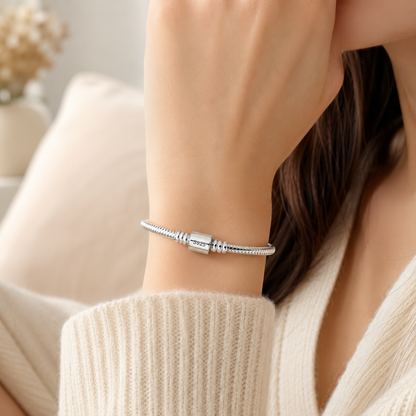 Pulsera Premium para Dijes y Charms Plata