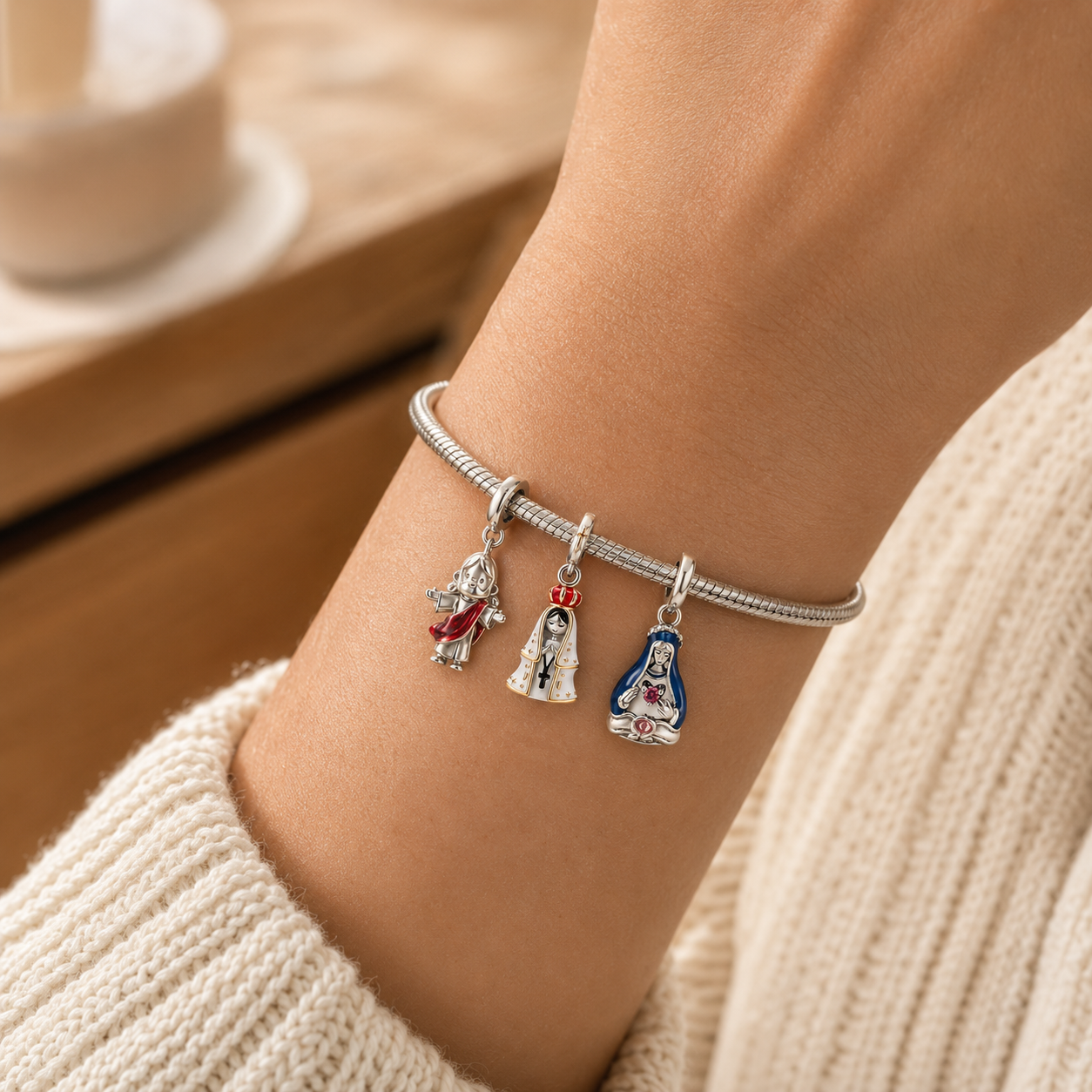 Pulsera Premium para Dijes y Charms Plata
