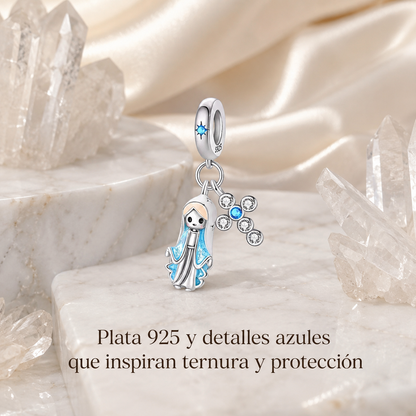 Dije Luz de Bendición: Colgante de la Virgen de la Medalla Milagrosa Plata