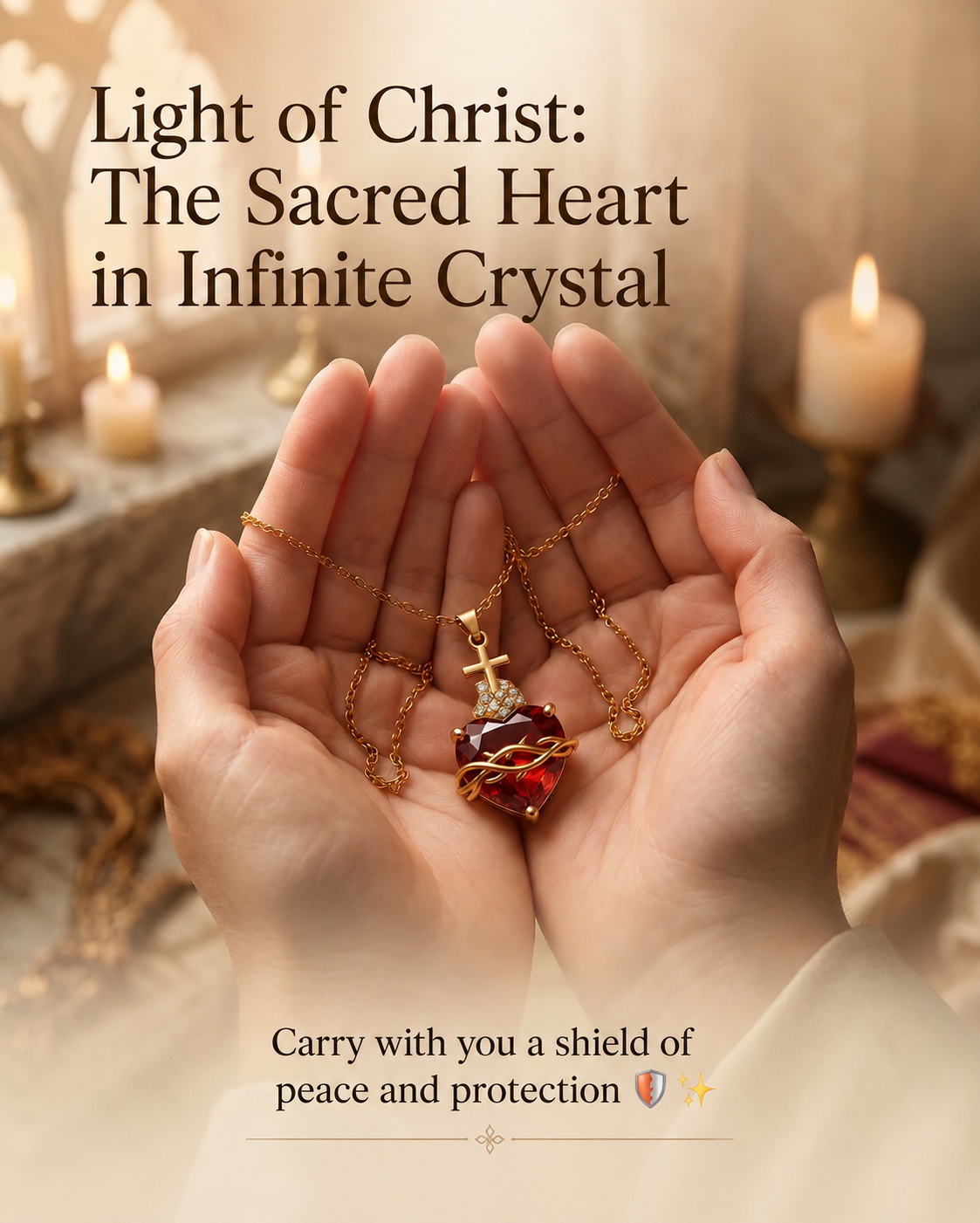 Light of Christ: Sacred Heart of Jesus Necklace