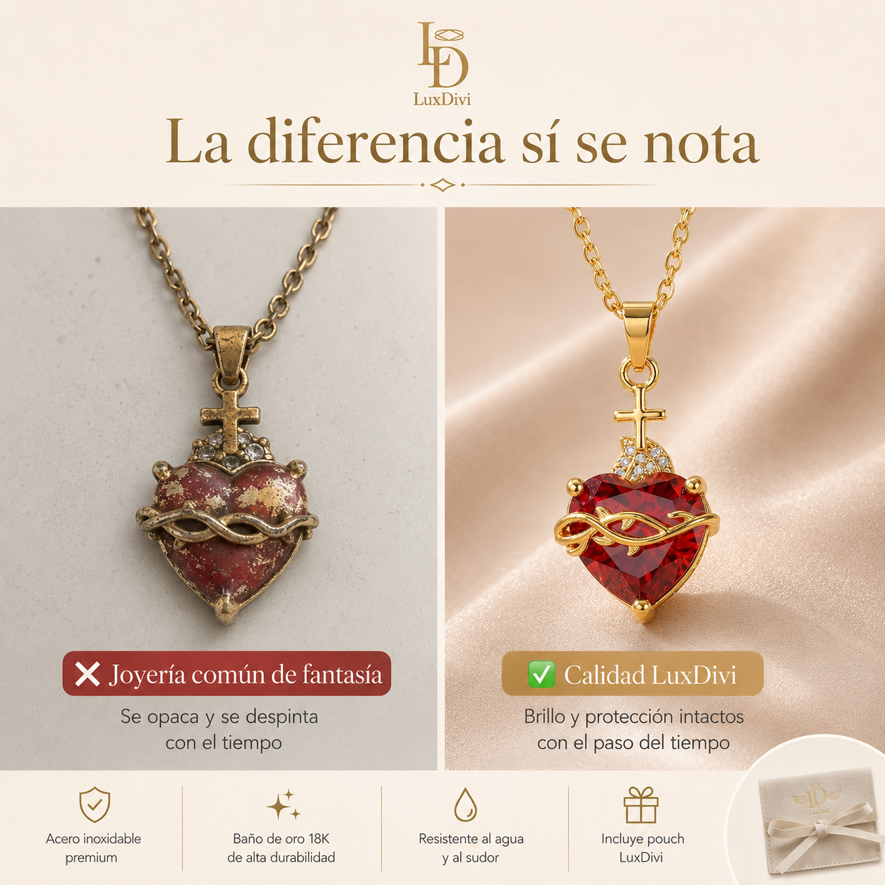 Luz de Cristo: Collar Sagrado Corazón de Jesús