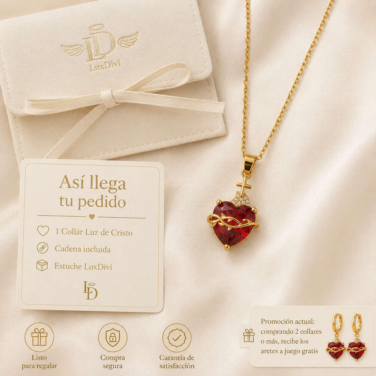 Luz de Cristo: Collar Sagrado Corazón de Jesús