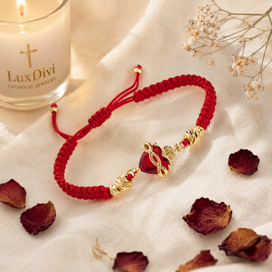 Pulsera: El Sagrado Corazón en Cristal infinito
