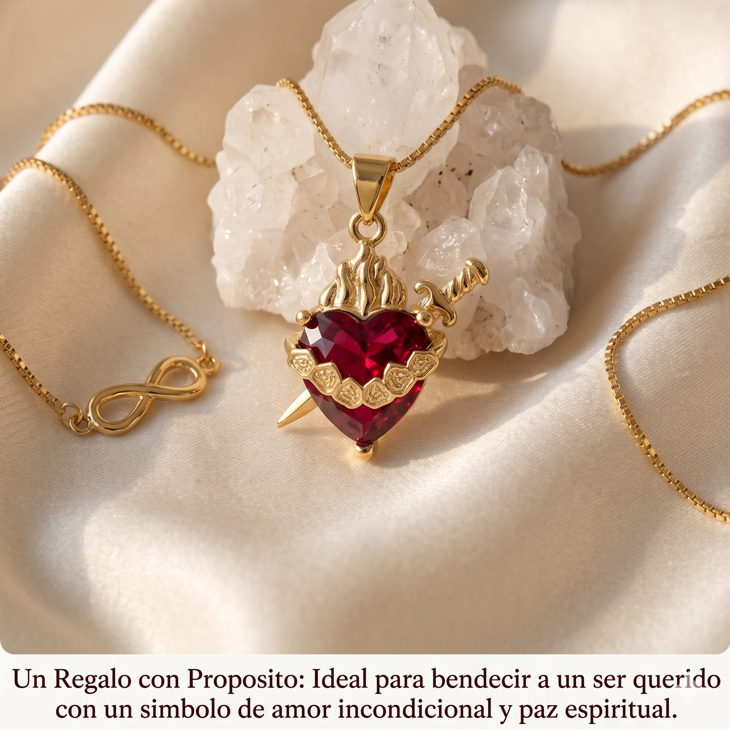Luz de María Rojo: El Sagrado Corazón en Cristal Infinito