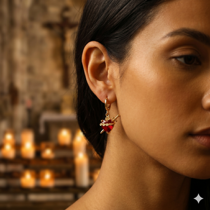 Aretes del Sagrado Corazón de María