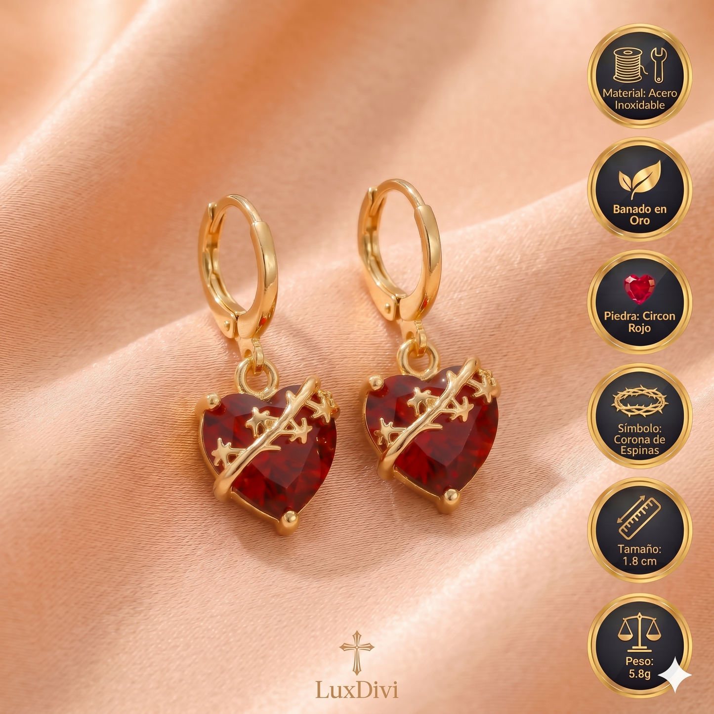 Aretes del Sagrado Corazón de San José