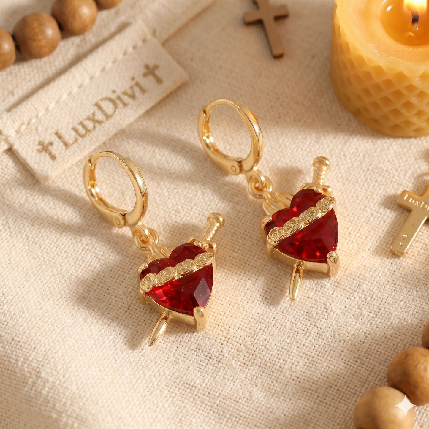 Aretes del Sagrado Corazón de María