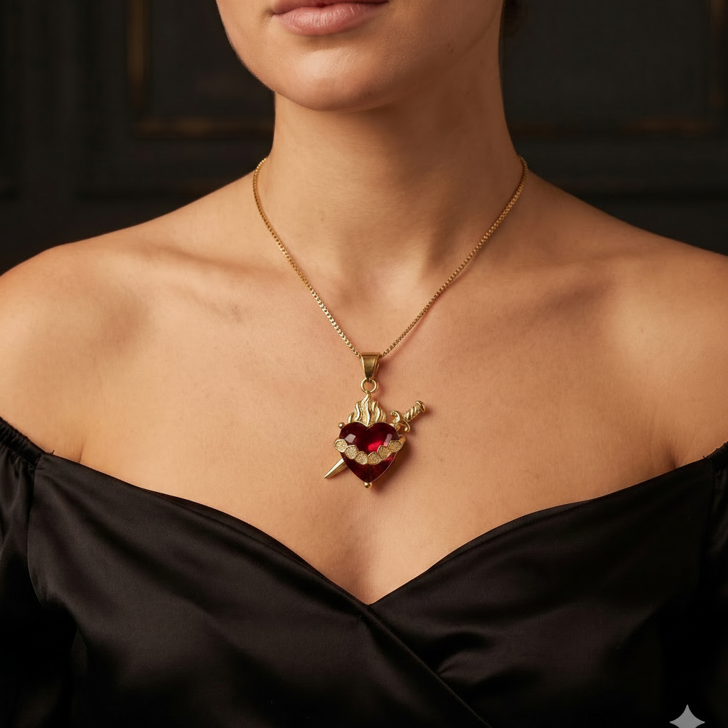 Luz de María Rojo: El Sagrado Corazón en Cristal Infinito