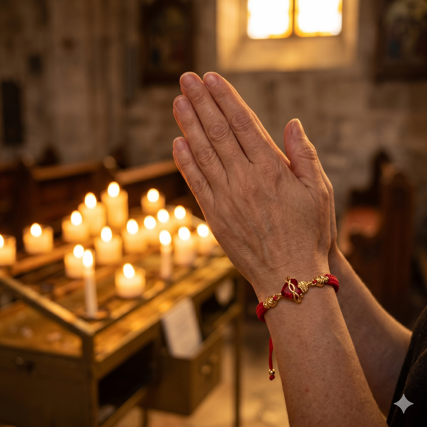 Pulsera: El Sagrado Corazón en Cristal infinito