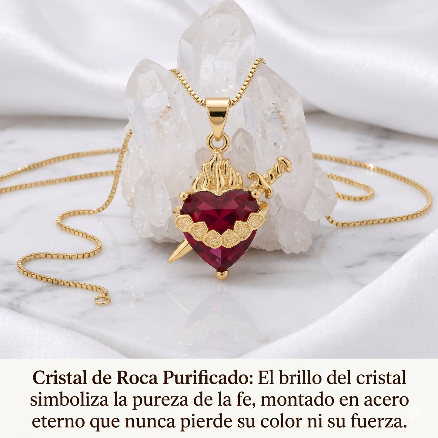 Luz de María Rojo: El Sagrado Corazón en Cristal Infinito