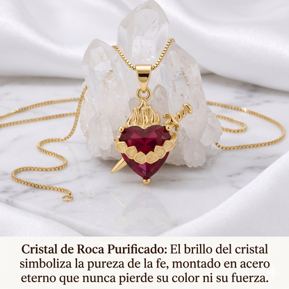 Luz de María Rojo: El Sagrado Corazón en Cristal Infinito