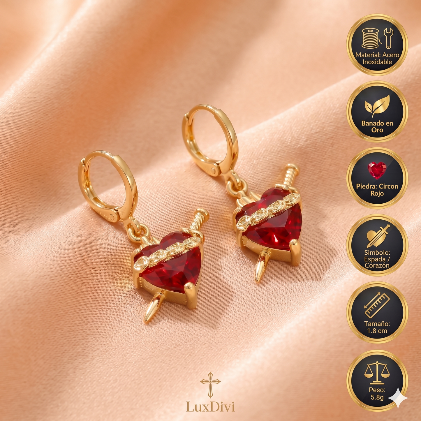 Aretes del Sagrado Corazón de María