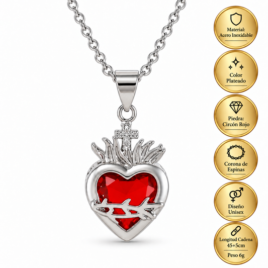 Silver Light of Christ: The Sacred Heart in Infinite Crystal