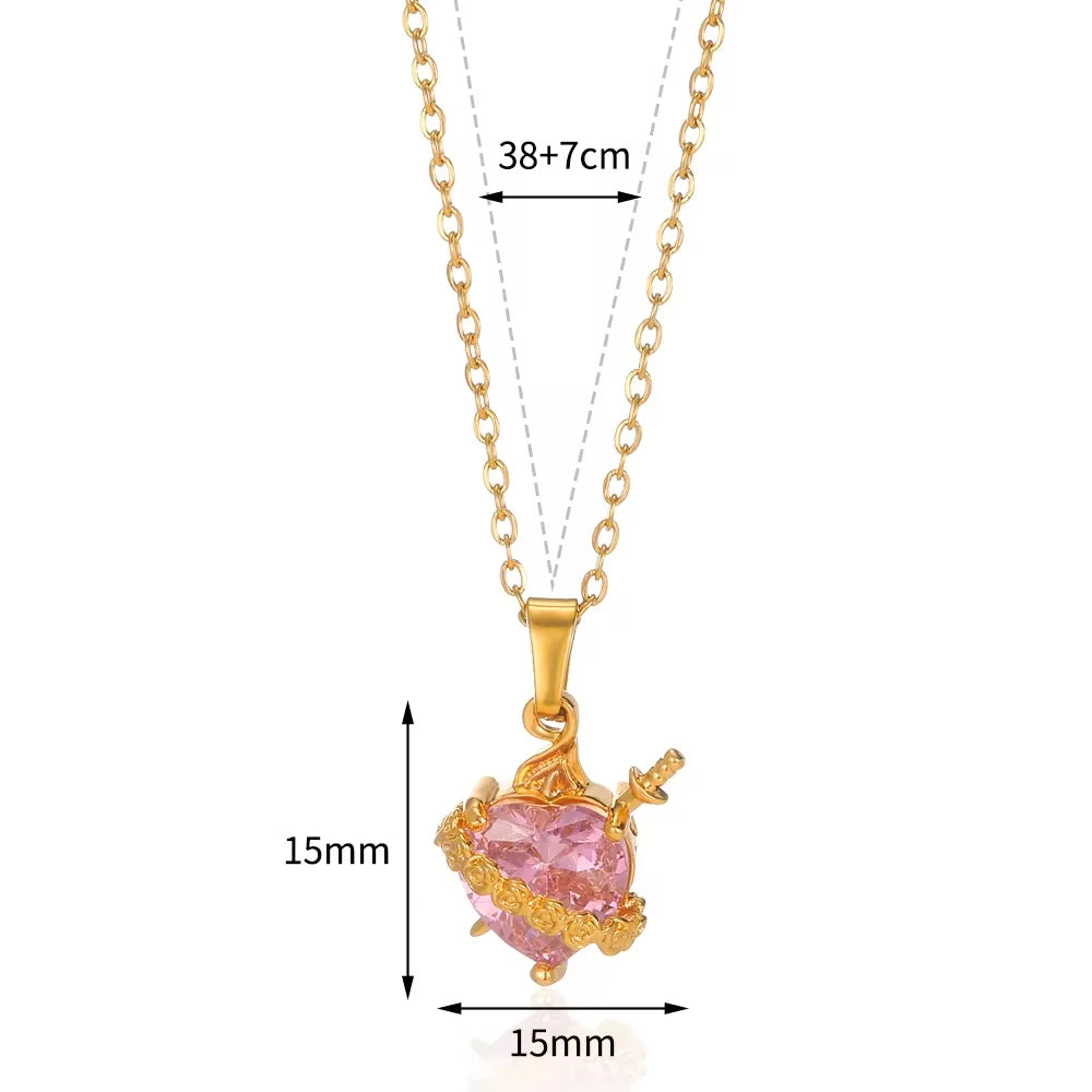 Luz de María: Collar Sagrado Corazón de María Rosado