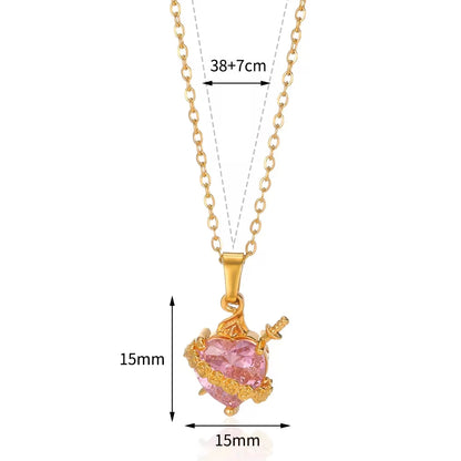 Luz de María: Collar Sagrado Corazón de María Rosado