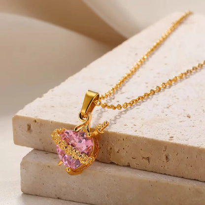 Luz de María: Collar Sagrado Corazón de María Rosado