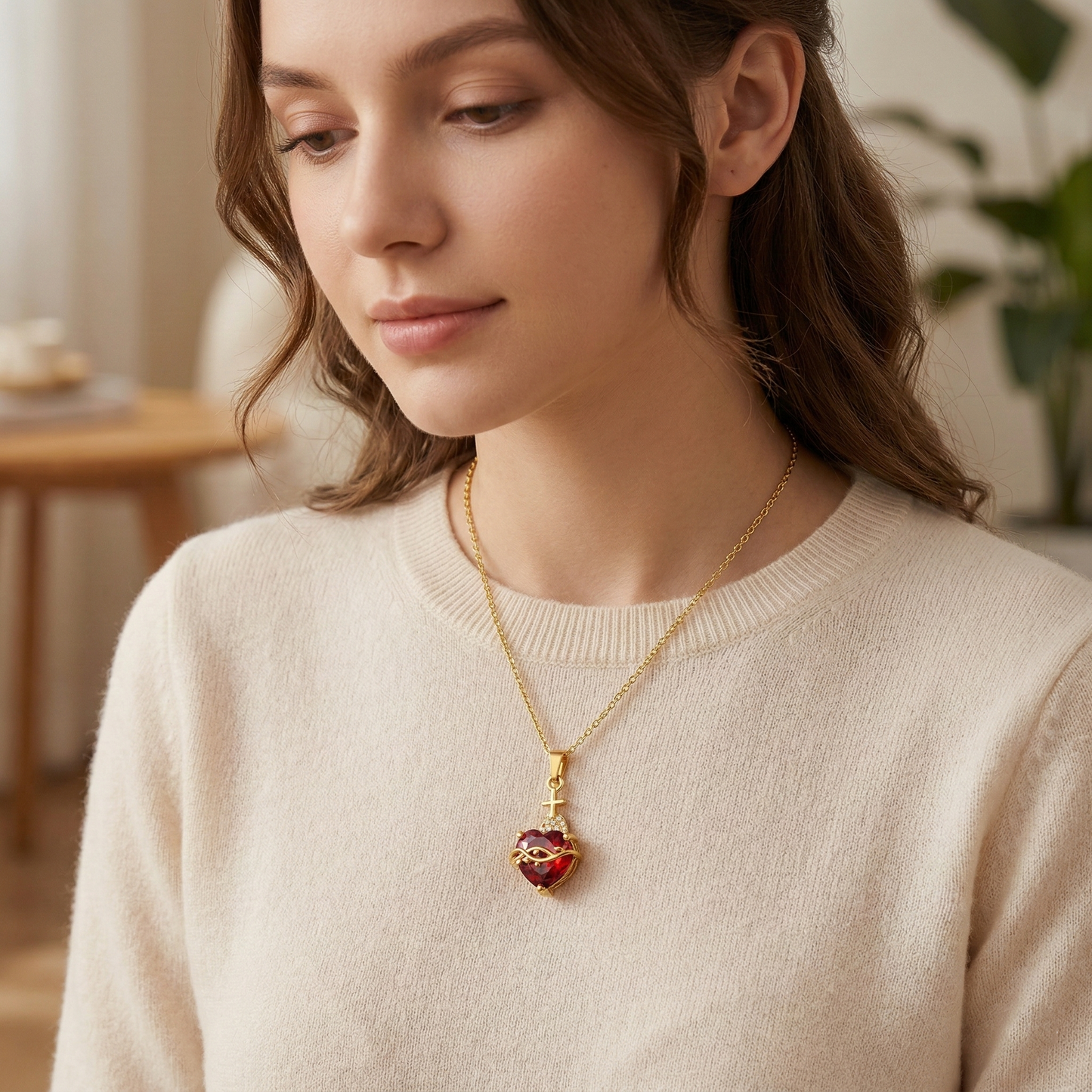 Luz de Cristo: Collar Sagrado Corazón de Jesús