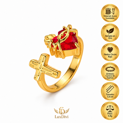 Christ's Light Ring: The Sacred Heart in Infinite Crystal