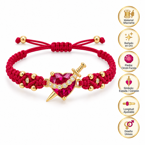 Bracelet Light of Mary: The Sacred Heart in Infinite Crystal (Red)